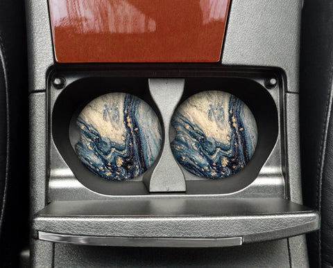 Car Coaster - Navy Marble