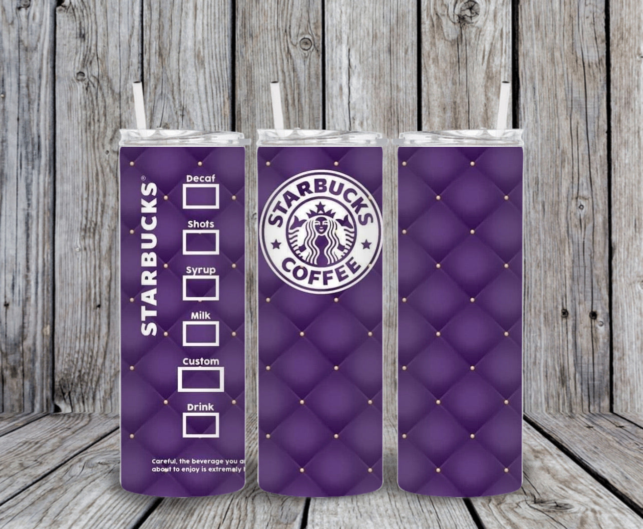 Skinny Tumbler -Purple Quilted Starbs