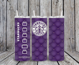 Skinny Tumbler -Purple Quilted Starbs