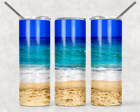 Skinny Tumbler - Sandy Beach/Ocean/Sky