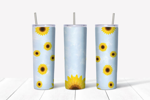 Skinny Tumbler - Sunflower Blue Back