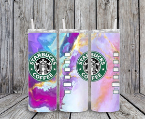 Skinny Tumbler -Starbs Colourful Marble