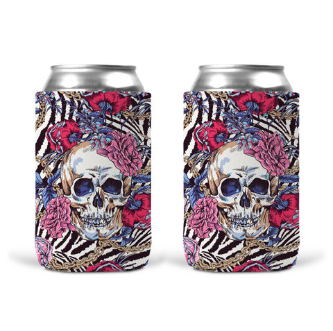 Can Koozie - Zebra Skull