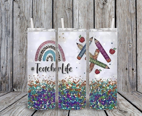 Skinny Tumbler - Teacher Life Sparkles