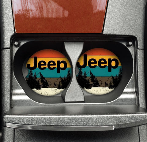 Car Coaster - Jeep Colourful Stripe