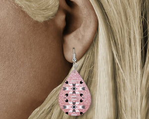 Teardrop Earring - pink arrows
