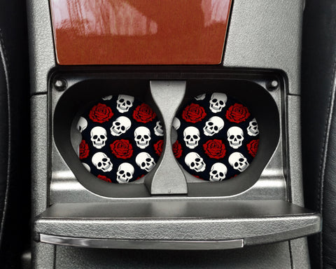 Car Coaster - Skull Roses