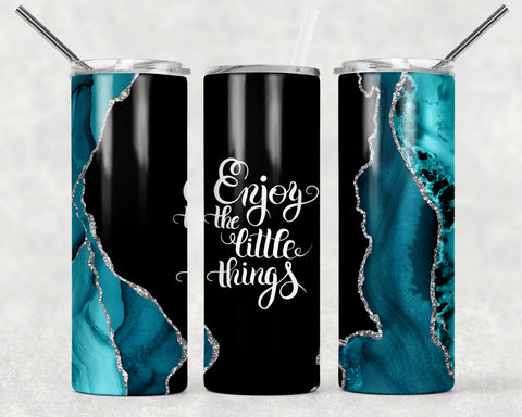 Skinny Tumbler -Enjoy Little Things Blue