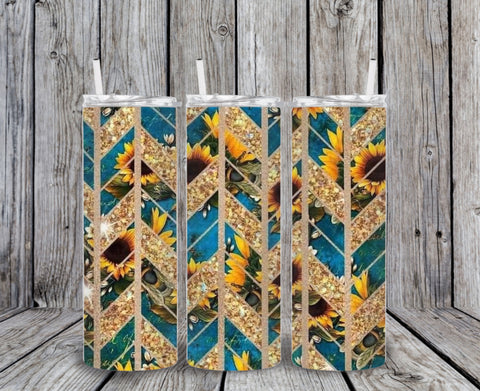 Skinny Tumbler - Sunflower Stained Glass