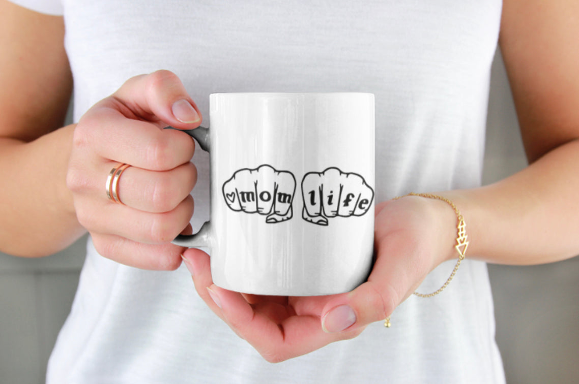 Mom Life Knuckles Mug