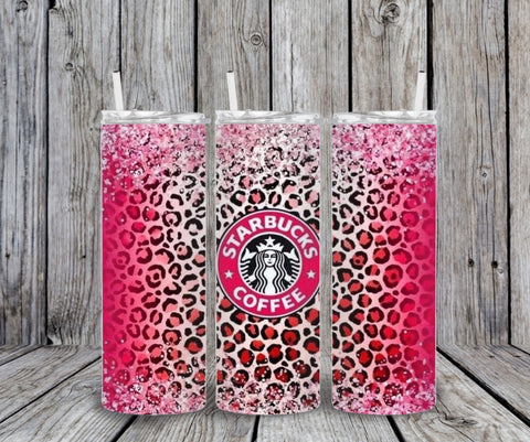 Skinny Tumbler - Starbs Red Leopard