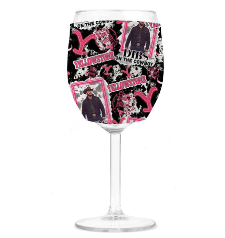Wine Koozie - Pink Yellowstone Pattern