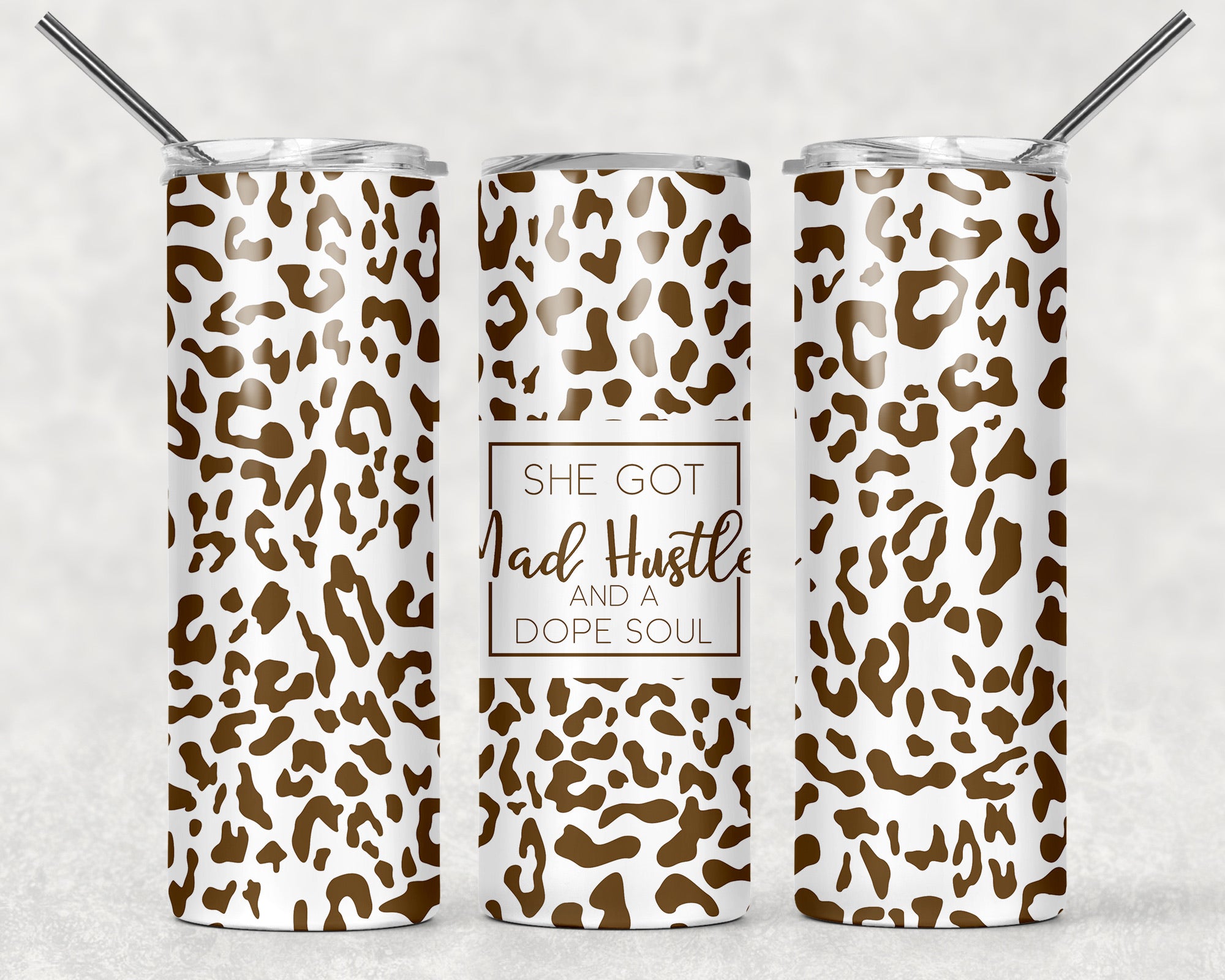 Skinny Tumbler - Leopard Mad Histle