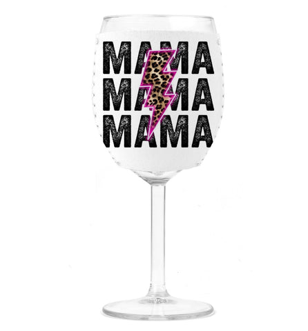 Wine Koozie - Mama Leopard Bolt