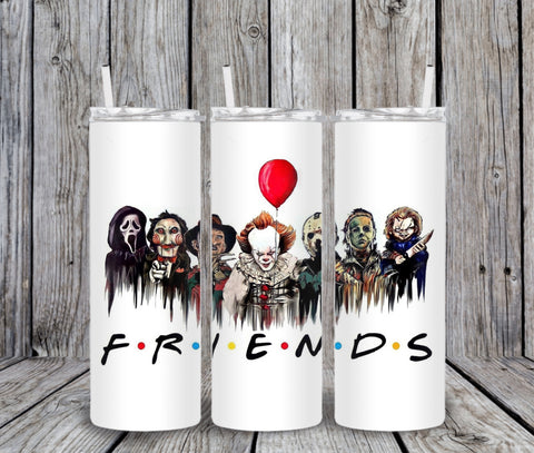 Skinny Tumbler -Scary Movies Friends