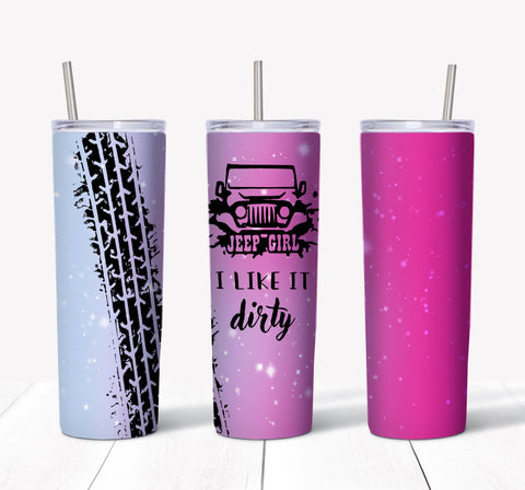 Skinny Tumbler - Jeep Girl Tire Marks 2