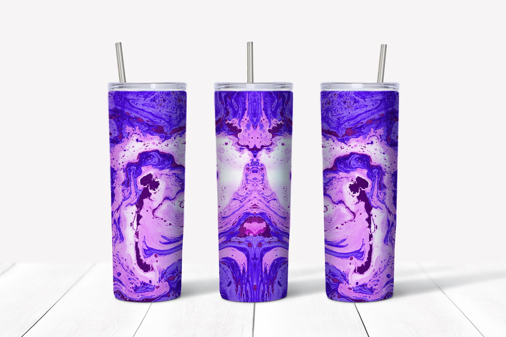 Skinny Tumbler - Marble Purple