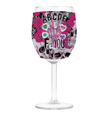 Wine Koozie - ABCDEF You Pink