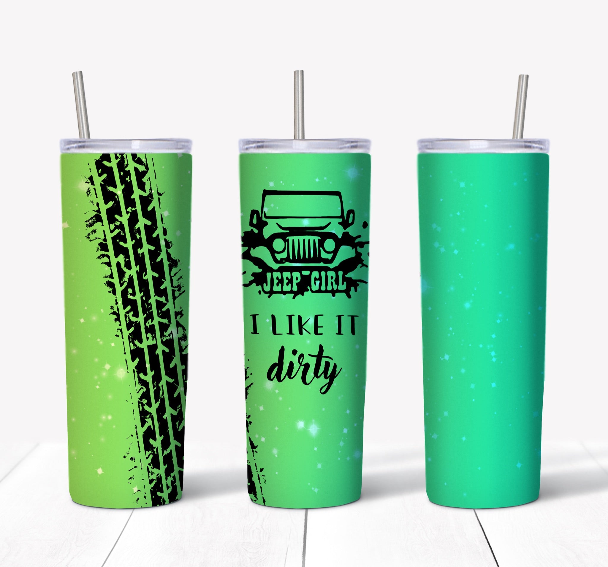 Skinny Tumbler - Jeep Girl Tire Marks 7