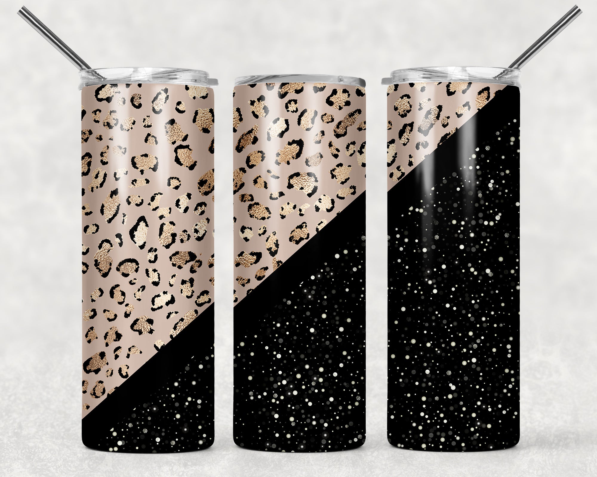 Skinny Tumbler - Leopard / Black