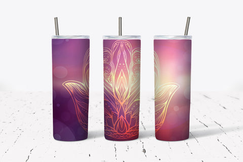 Skinny Tumbler -Pink & Purple Design