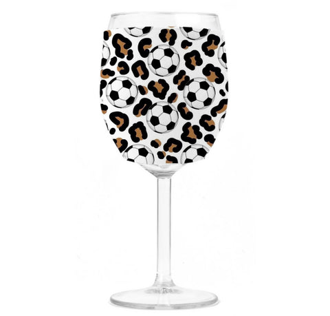 Wine Koozie - Soccer Leopard