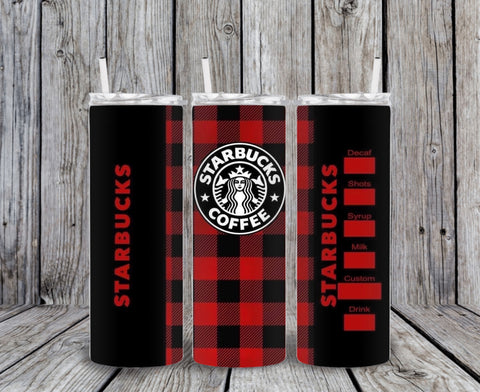 Skinny Tumbler - Black White Starbs