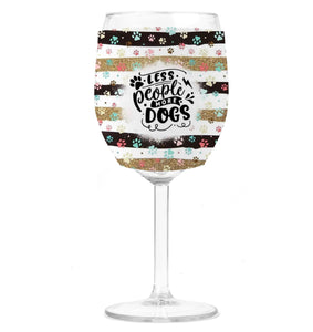 Wine Koozie - Less People, More Dogs