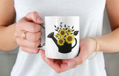 Sunflower Watering Can Mug
