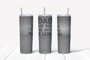Skinny Tumbler - Dad Checker Plate