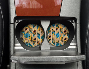 Car Coaster -  Sunflower Chevron