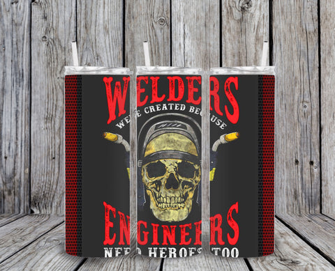 Skinny Tumbler -Welders Created Skull