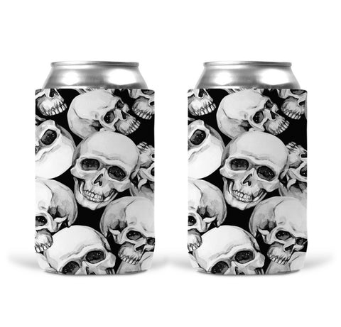 Can Koozie - Skulls Black & White