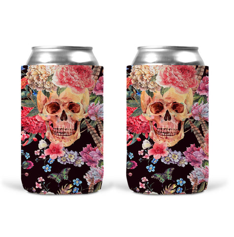 Can Koozie - Skull Full Floral