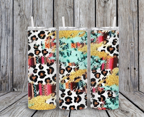 Skinny Tumbler -Leopard Smears