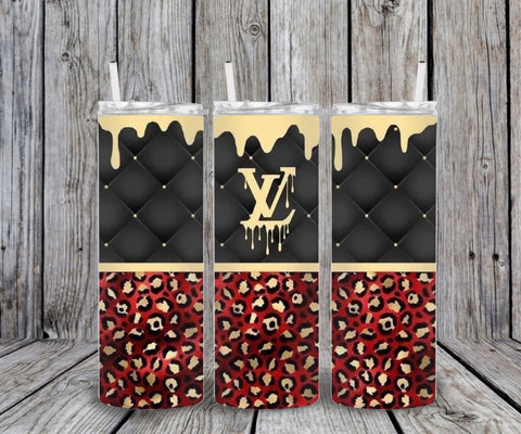 Skinny Tumbler - Lois Black Top Red Bottom