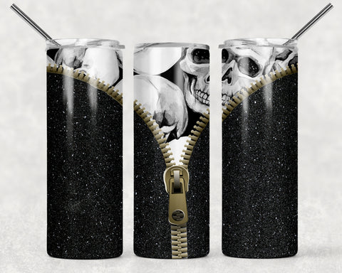 Skinny Tumbler - Zipper Skulls