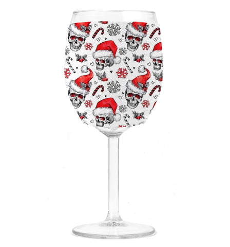 Wine Koozie - Holiday Skulls