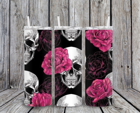 Skinny Tumbler - Skull & Roses