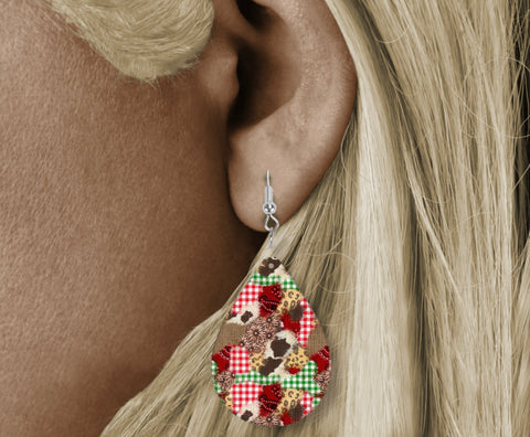 Teardrop Earring - table cloth