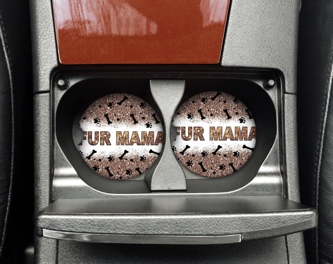 Car Coaster - Fur Mama Glitter