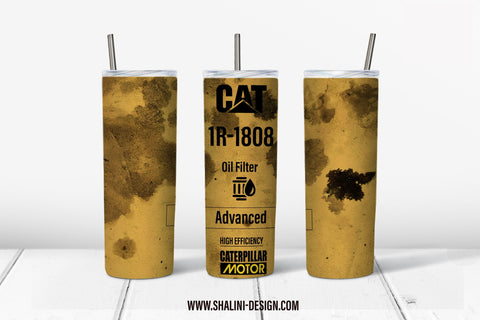 Skinny Tumbler - Filter Oil Cat Dirty