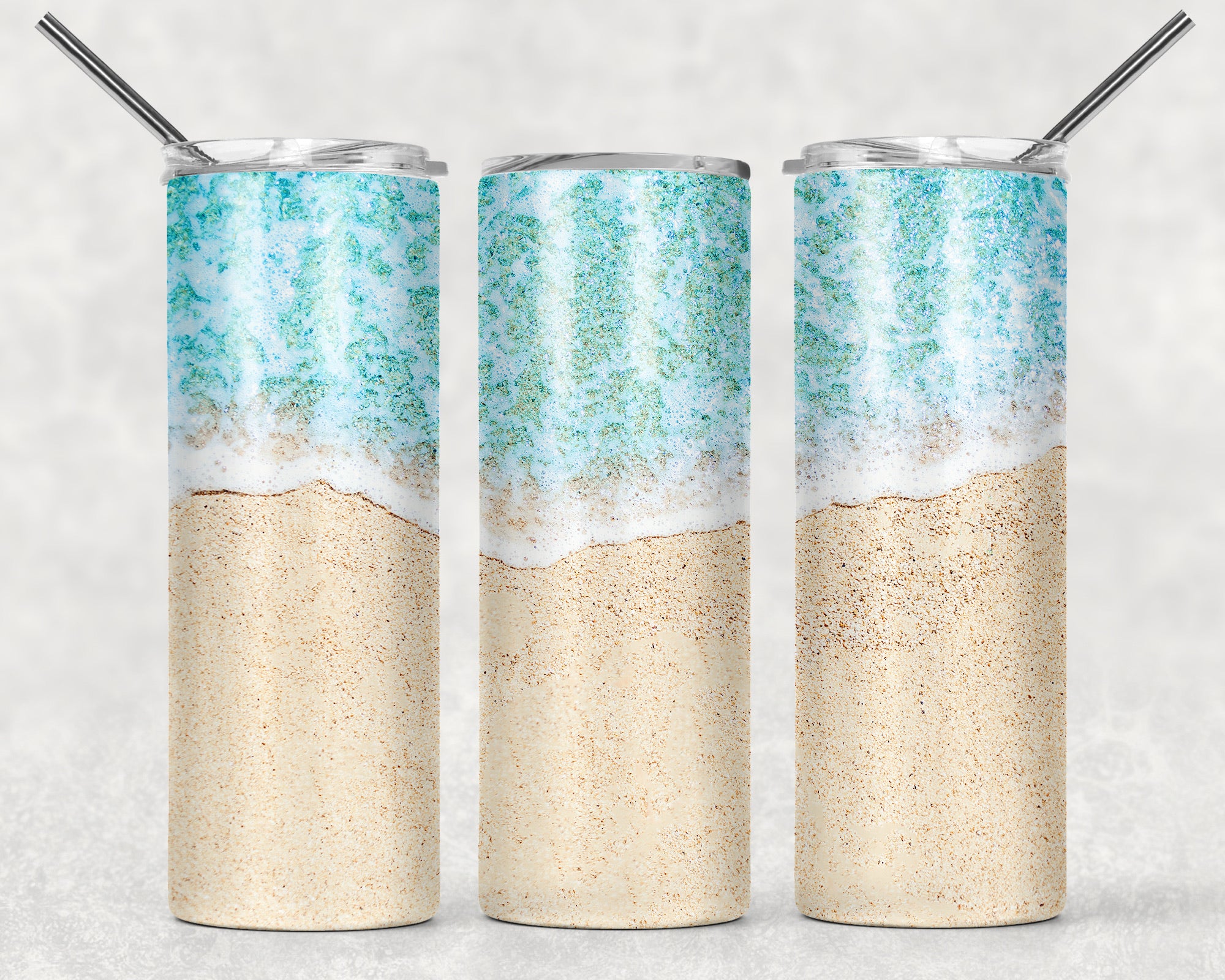 Skinny Tumbler - Sandy Beach/Ocean