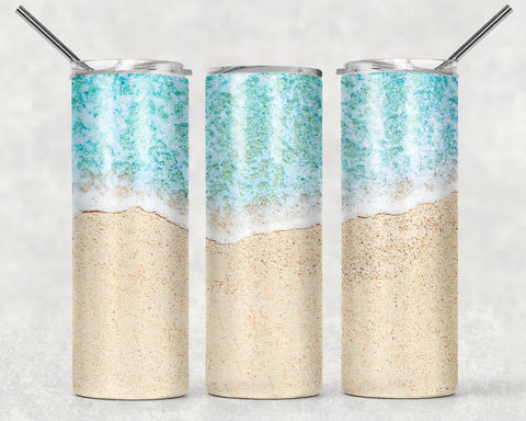 Skinny Tumbler - Sandy Beach/Ocean