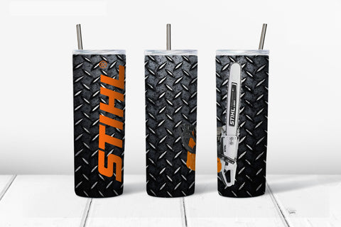 Skinny Tumbler - Chain Saw S Checker Dark