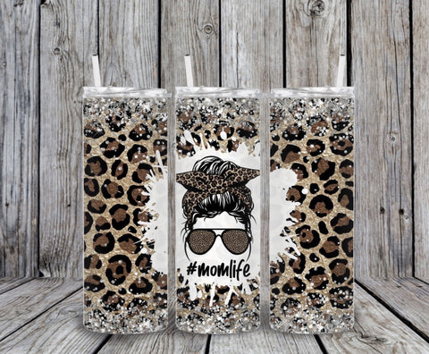 Skinny Tumbler - Leopard Mom Life