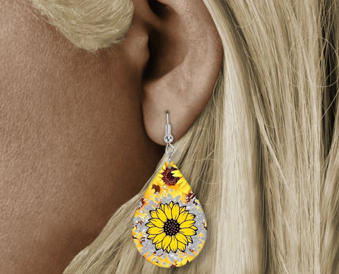 Teardrop Earring - sunflower