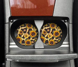 Car Coaster - Sunflower Leopard