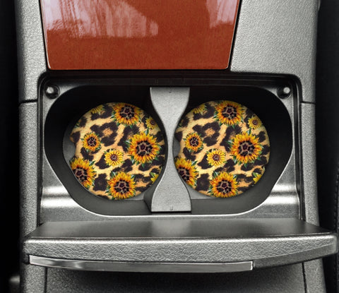 Car Coaster - Sunflower Leopard