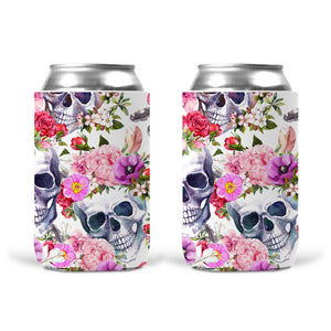 Can Koozie - Floral Skull Pattern